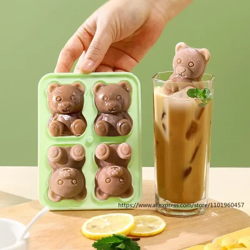 くま型アイスブロックモールド（じょうご付き）